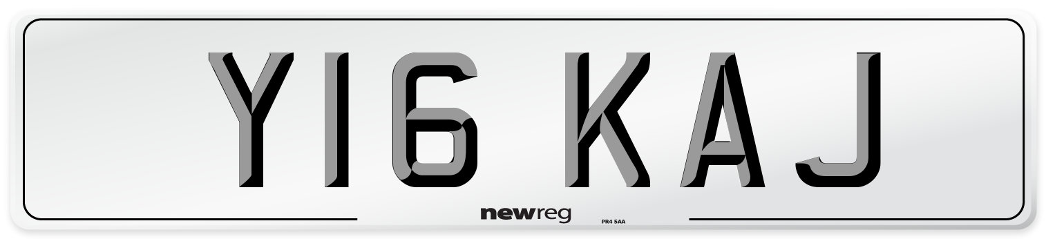 Y16 KAJ Number Plate from New Reg